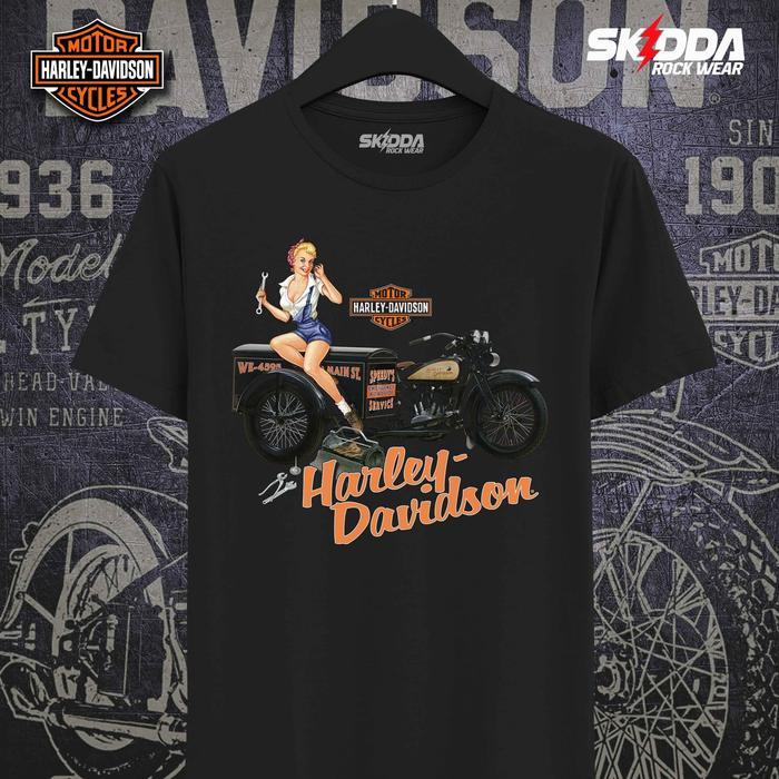 T Shirt Kaos Baju Motor Gede – HARLEY DAVIDSON –Moge Premium Cotton Combed 24S Distro Pria Wanita