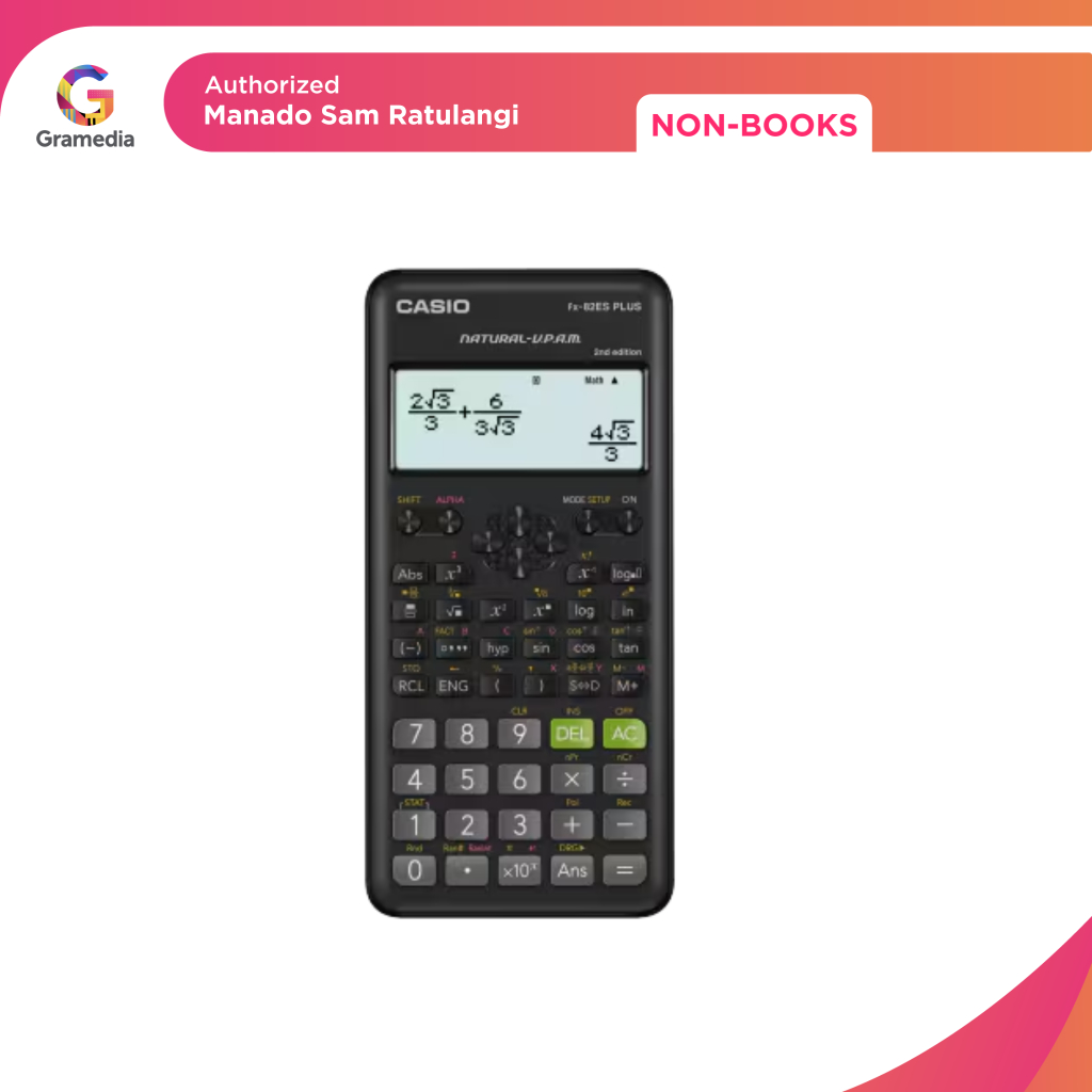 

Gramedia Manado-Kalkulator Casio Cal FX 82 ES Plus 2