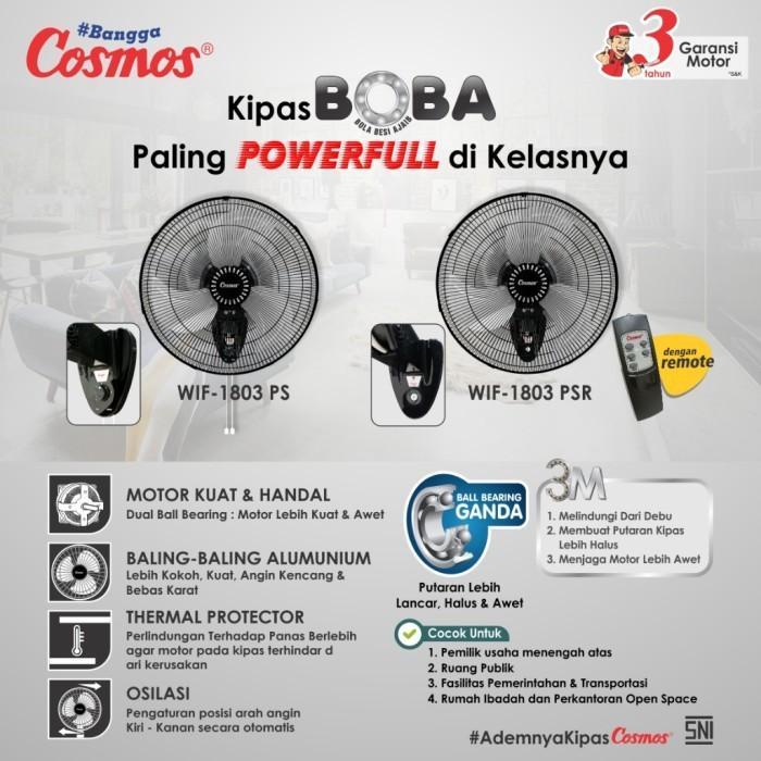 COSMOS WIF-1803 PSR Wallfan Besi + Remote 18 Inci / Kipas Angin Dinding Remote