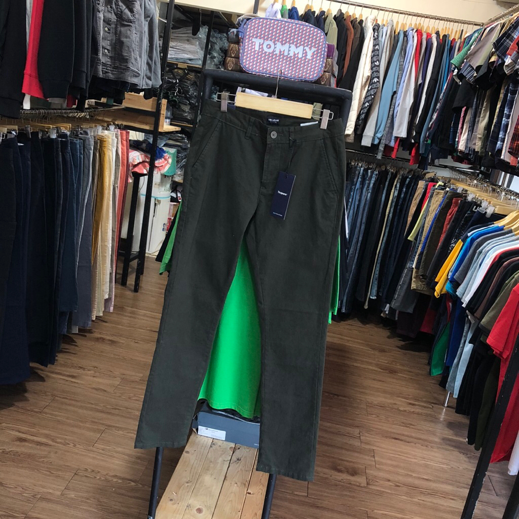 CHINOS TIRAJEANS MID RISE SLIM TAPERED OLIVE