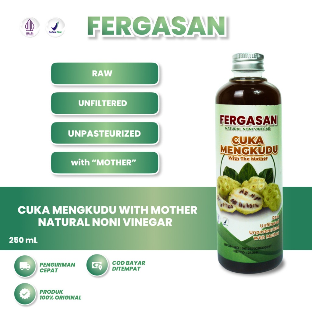 

Fergasan Cuka Mengkudu dengan Mother Noni Vinegar 250 mL