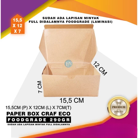 

Box Paper Craft Eco Dus Snack Coklat Kemasan Makanan Ukuran 15,5x12x7cm Laminasi