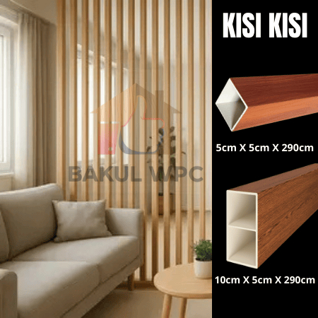 Promo Hollow kisi kisi wpc kotak pembatasan dinding 50x50/50x100 - kisi kisi pembatas ruangan - hias