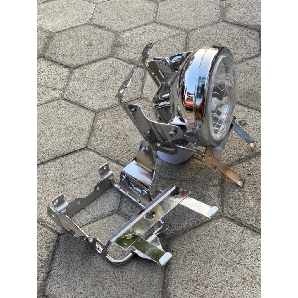 reflektor ninja set breket pnp ninja r ss tiger vixion lampu depan ninja set breket