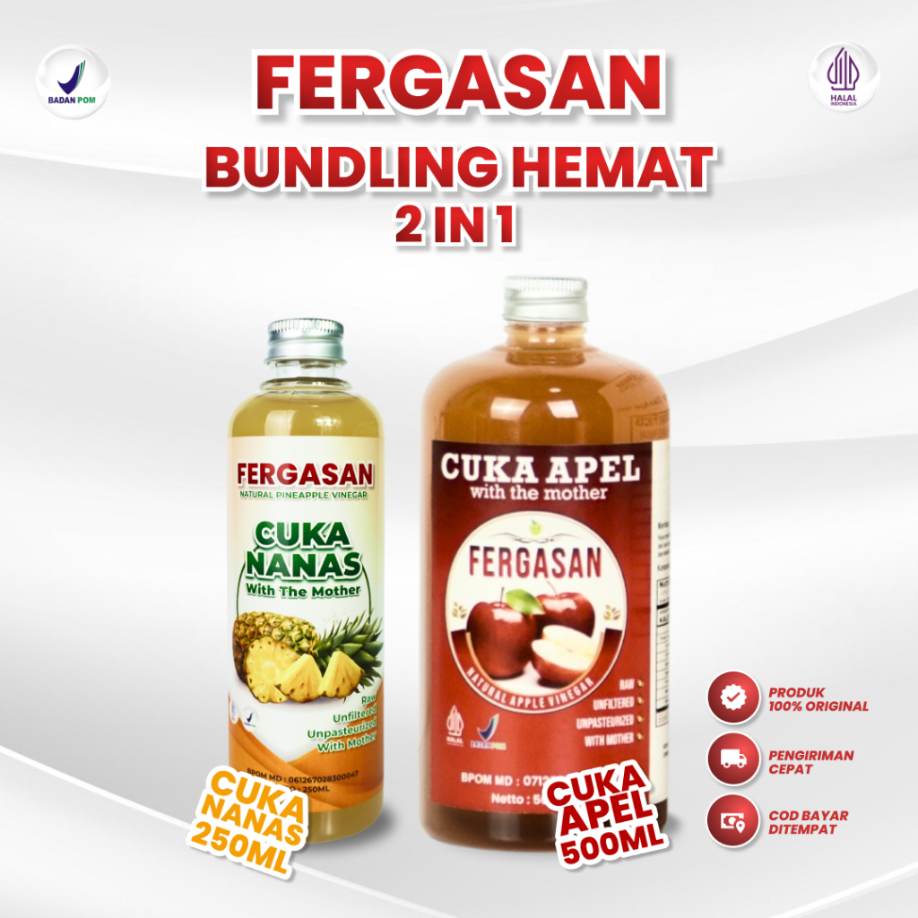 

Fergasan Bundling Cuka Apel 500 Ml Dengan Cuka Nanas 250 Ml