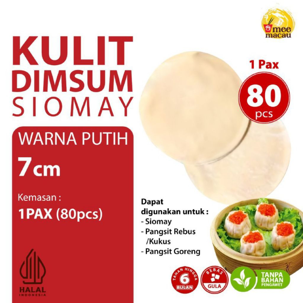 

[80 Pcs] Kulit Dimsum Siomay Putih 7cm Isi 80 Pcs Halal | Lentur Dan Tipis | Cocok Untuk Usaha Rumah Makan | Lezat Produsen Langsung Harga Termurah Produksi Setiap Hari