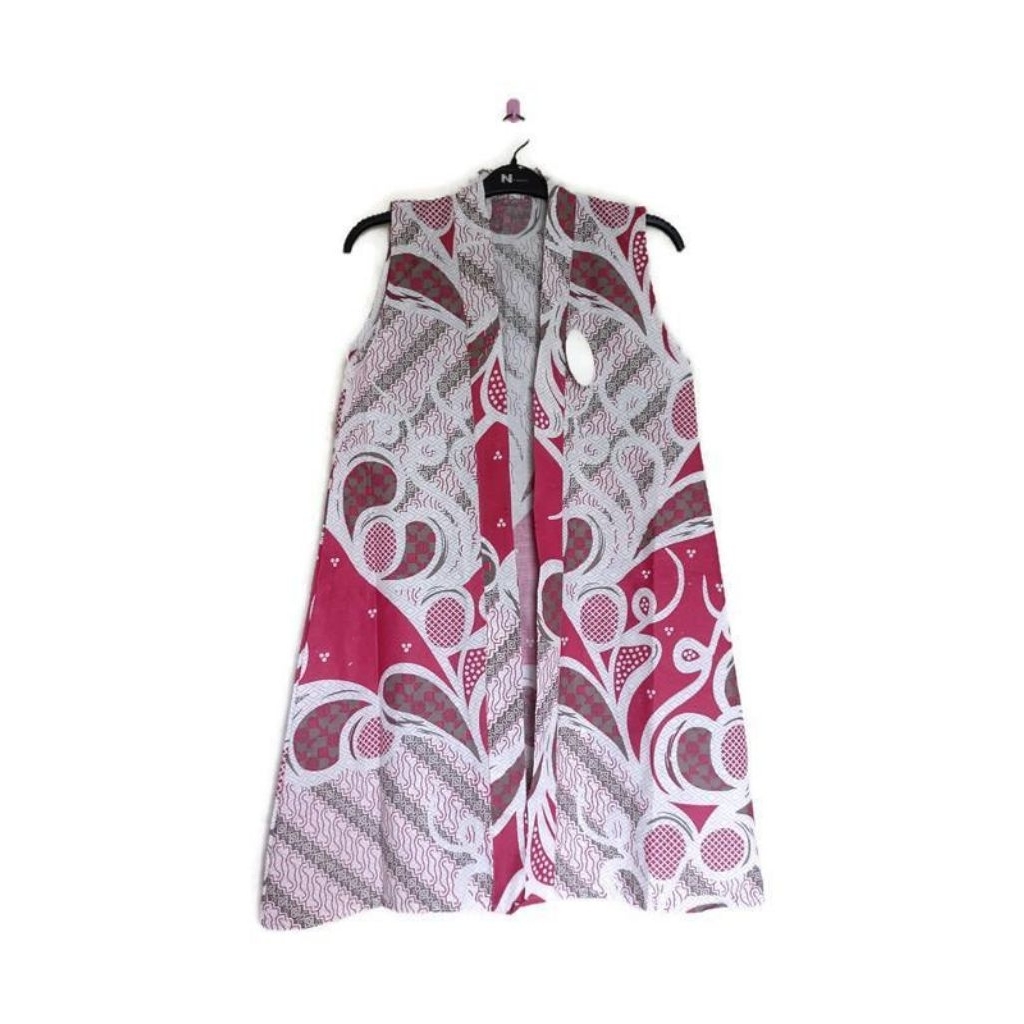 BASAGITA - ROMPI BATIK OUTER TANPA LENGAN WANITA VEST BATIK BLAZER BATIK KANTORAN