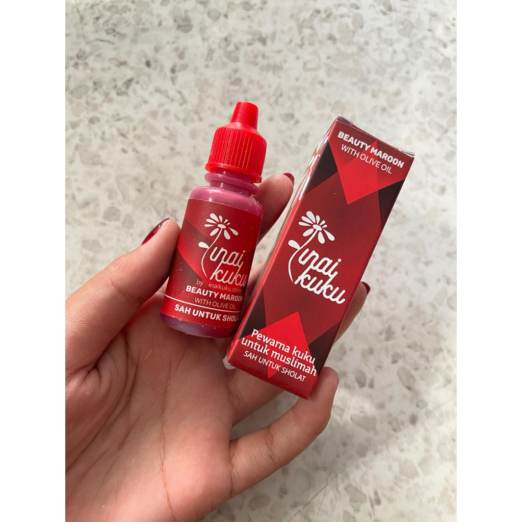 inai kuku maroon muslimah