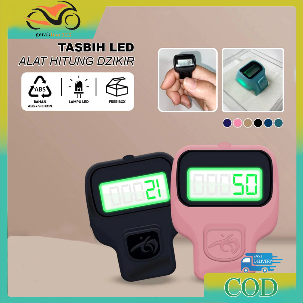 Tasbih Digital Cincin Led Mini Alat Penghitung Buat Hitam