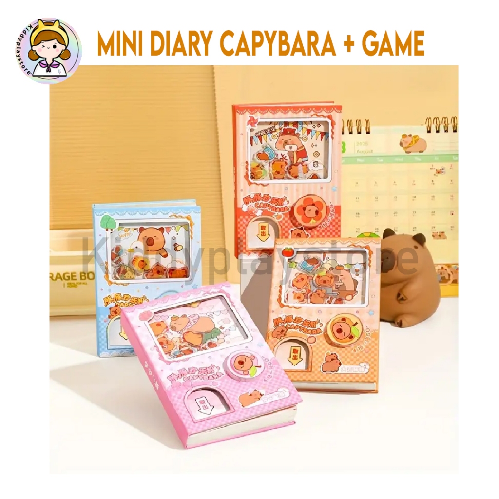 

Mini Diary Catatan Harian Capybara 9x12.7cm 80 Halaman Full Colour + Mainan Putar Unik