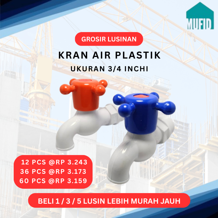 GROSIR LUSIN Kran Keran Air Plastik Warna Warni 3/4