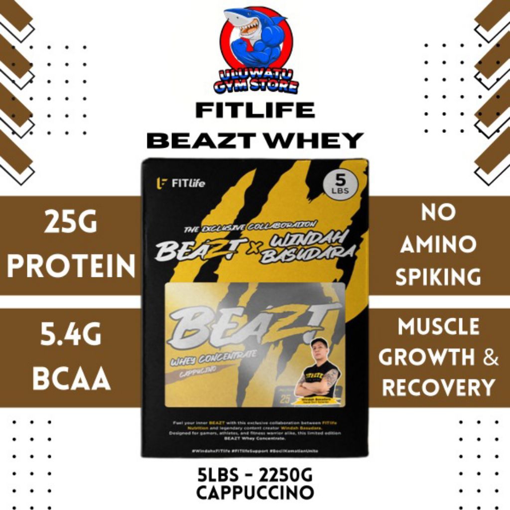 

Fitlife BEAZT Whey Protein Concentrate WPC (Ex WPRO) Spesial Edition Windah Basudara Susu Tinggi Protein - Cappucino