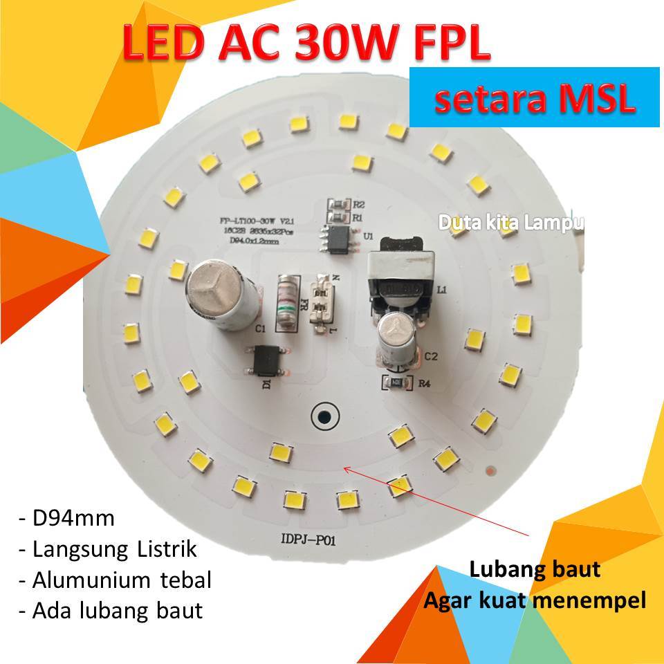 PCB Lampu led ac 30w nyala putih terang-FPL