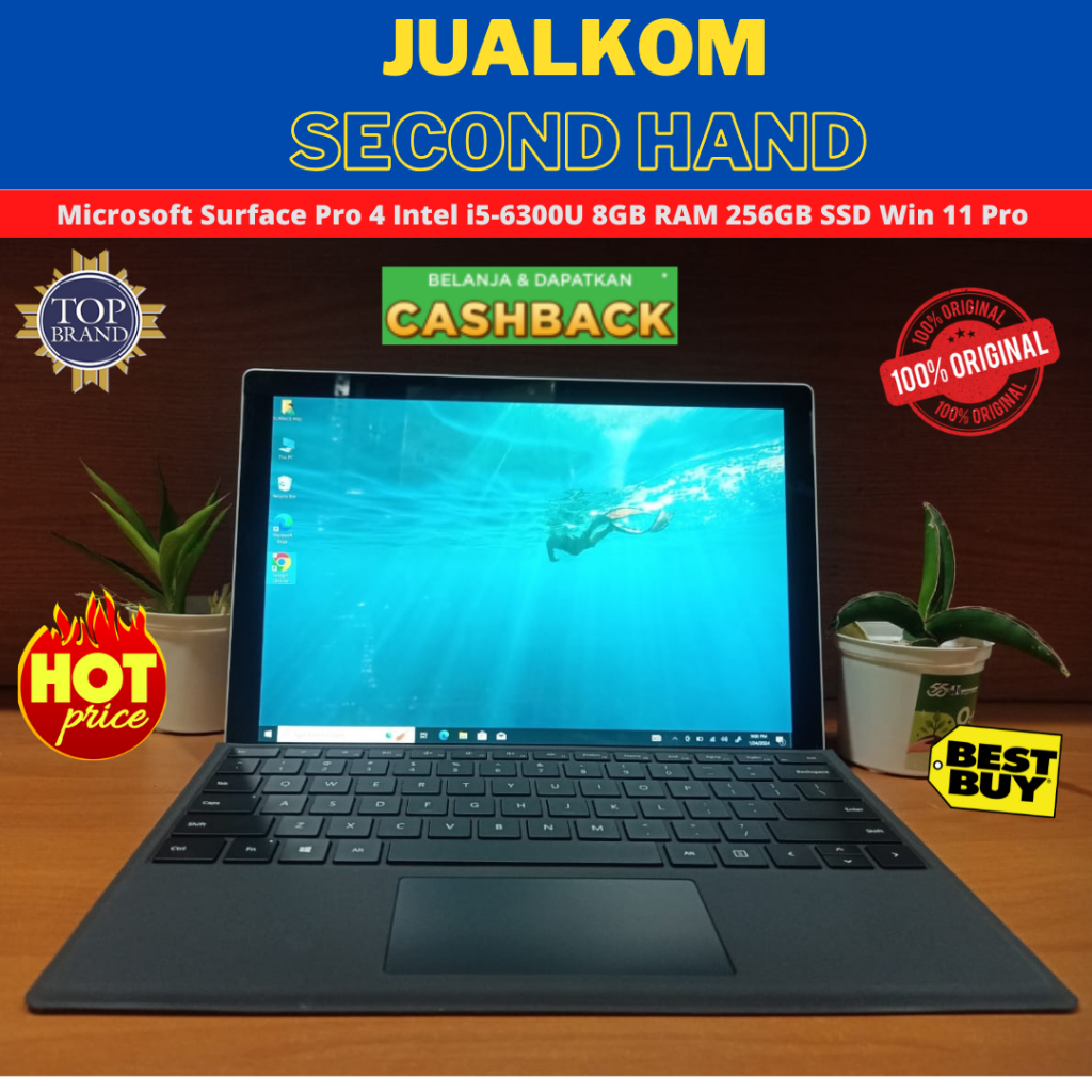 Microsoft Surface Pro 4 i7 6650U 12.3" 8GB 256GB SSD W11 Second Hand