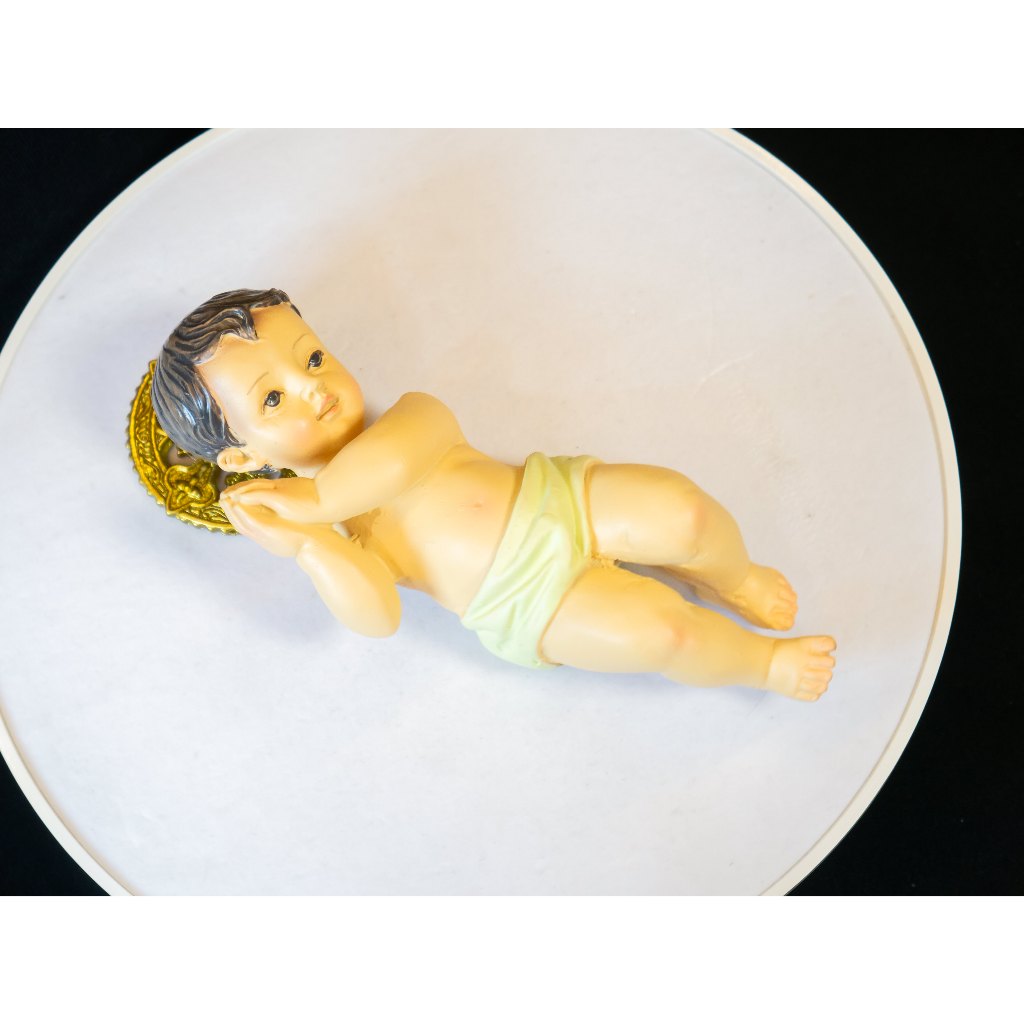 Patung Rohani Katolik Bayi Yesus 15.5cm Pajangan Perlengkapan Rohani Katolik
