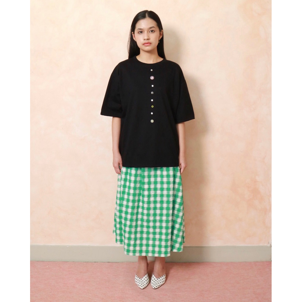 Petals Gingham Skirt (Rok Hijau Kotak-Kotak)