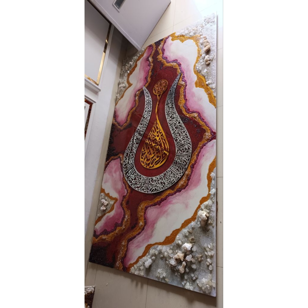 panel dinding resin art pelapis dinding dekorasi resin ukuran jumbo super besar.