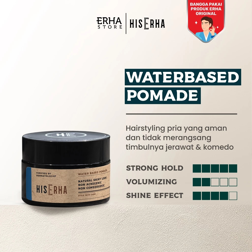 HIS ERHA Waterbased Pomade 35gr - Pomade Waterbased
