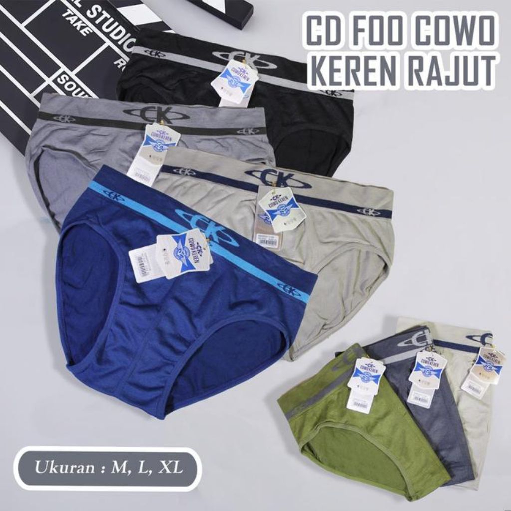 3pcs CD CK Celana Dalam Pria Cowok Keren CD Pria Bahan Rajut