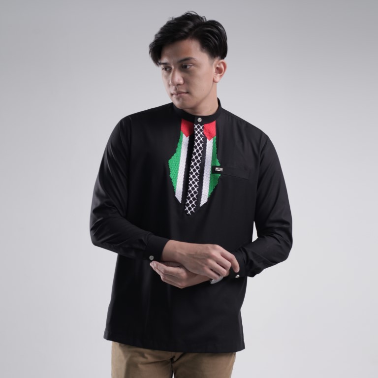 Qori Apparel Baju Koko Palestina Premium Signature Zhafi Lengan Panjang - QGZ.P