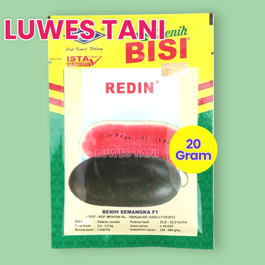 Benih semangka inul merah F1 Redin 20gram saset
