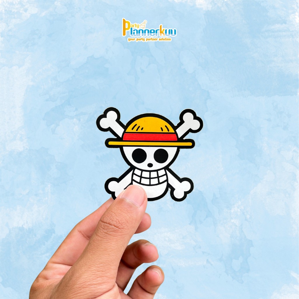 

Partyplannerkuu Stiker One Piece Luffy Jolly Roger– Vinyl Full Color Anti Air
