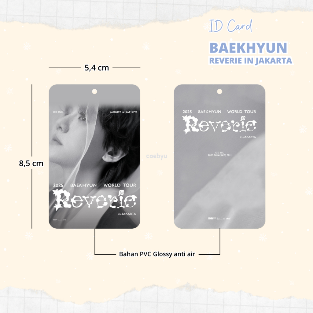 

READY STOCK ID Card BAEKHYUN REVERIE in Jakarta Kpop exo exo-l exol exo l Konser JKT Indonesia INA K-Pop Tali Gantungan HP PC ID Card Cahol Card Holder