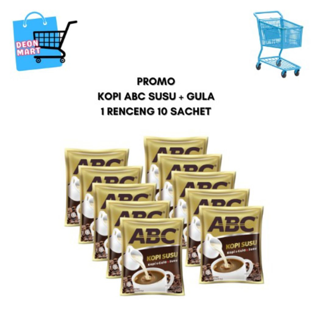 

PROMO KOPI ABC SUSU + GULA 30 GR 1 RENCENG (10 SACHET)