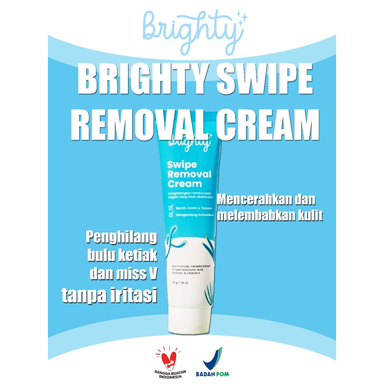 Brighty Swipe Removal Cream Waxing Ketiak Perontok Bulu Permanen Pencukur Bulu Sugar Wax Hair