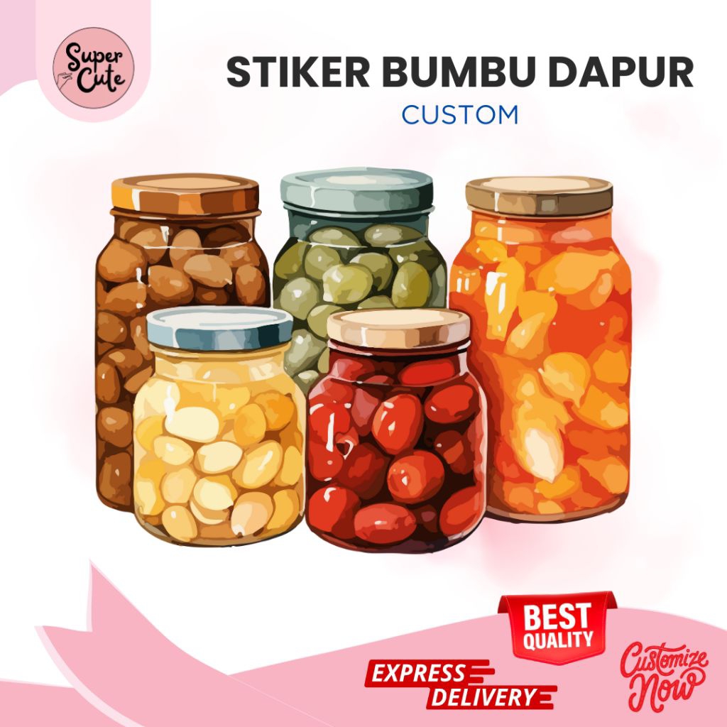 

SuperCute Stiker Custom Bumbu Dapur Stiker Kue Stiker Toples Cocok Untuk Hadiah Souvenir Marchendise Paket Usaha dan Sekolah