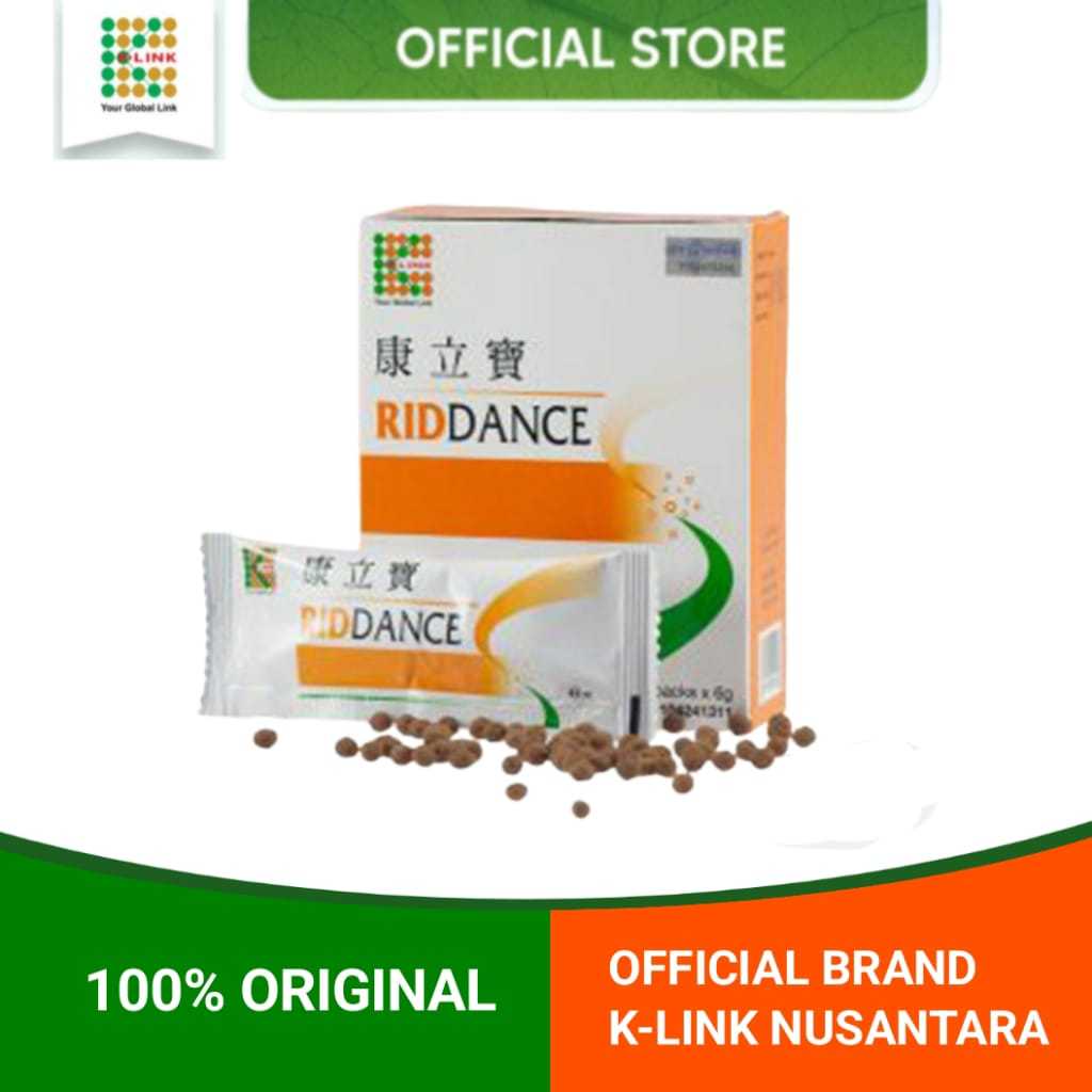 Riddance k link.Riddance k link 1 Box isi 10 sachet.Riddance k link Pembersih Darah,Pembersih Usus.D