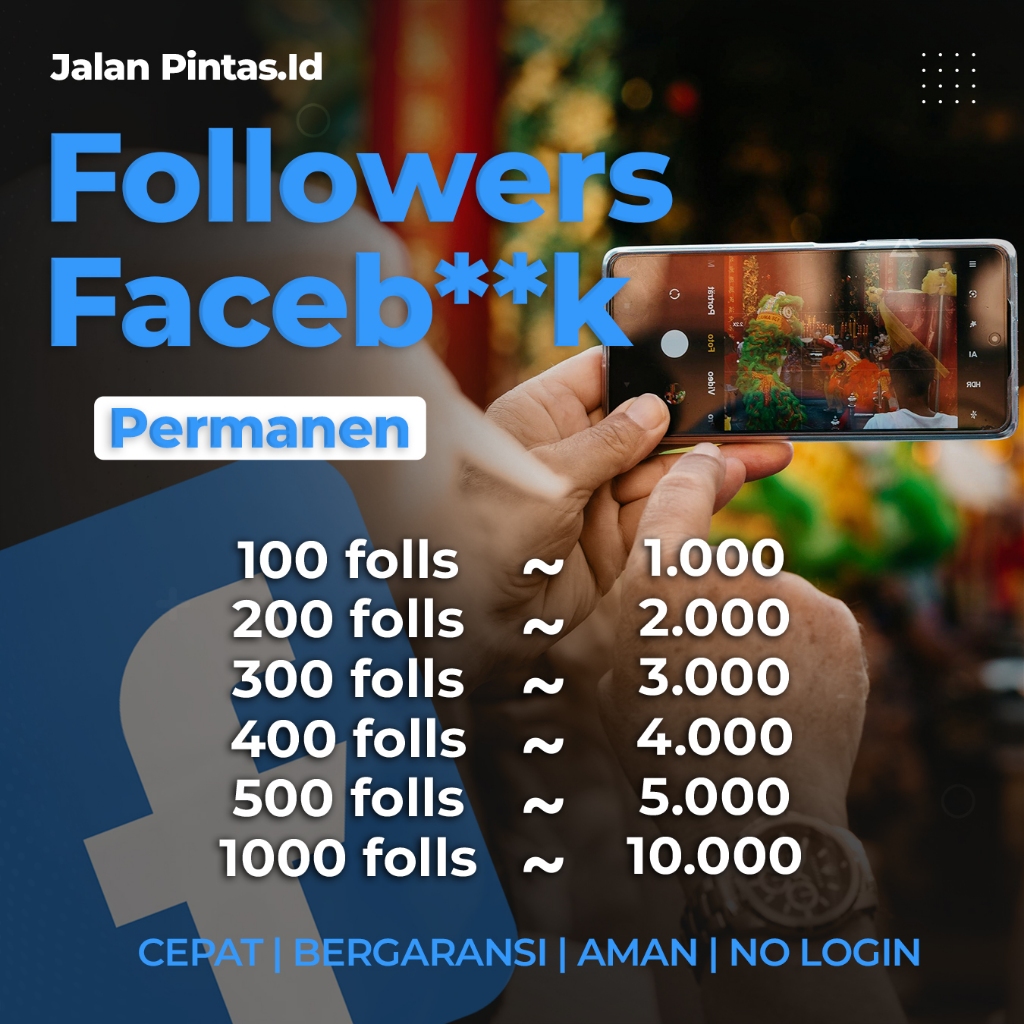 Follower Profil/Page FB Pro Real Indo Aman Cepat No Login