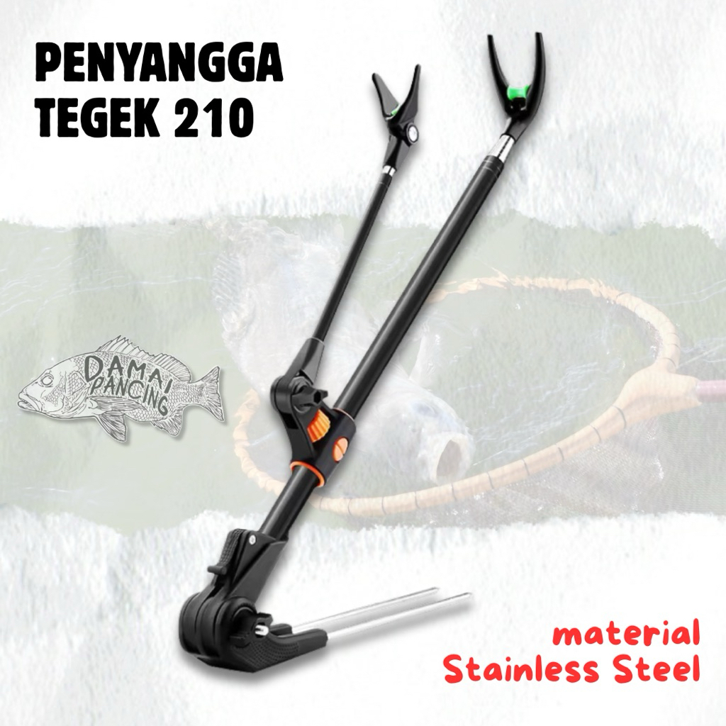 Penyangga Joran Jagrak Tegek Portable Telescopic Stainless Steel Panjang 210 Cm