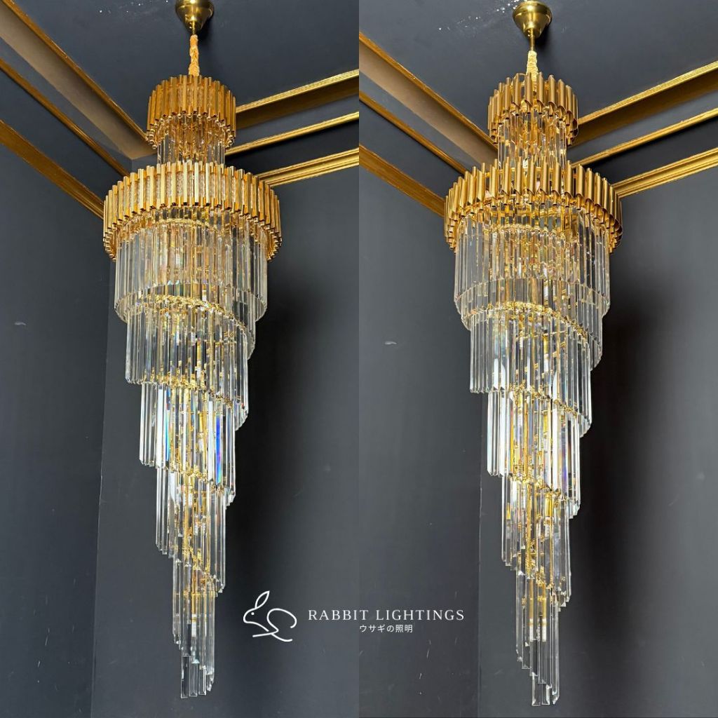 Lampu Kristal Void untuk Ruang Tamu dan Void Tangga - Diameter 60cm & 80cm