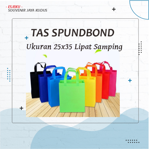 

Tas goodie bag Spundbond ukuran 25x35 lipat samping Kosongan