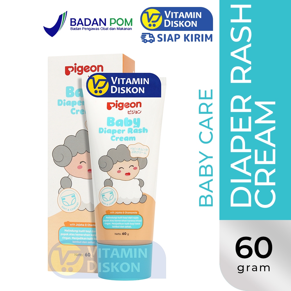 PIGEON BABY DIAPER RASH CREAM 60GR | Krim Ruam Popok, Gatal dan Cegah Iritasi Pada Bayi