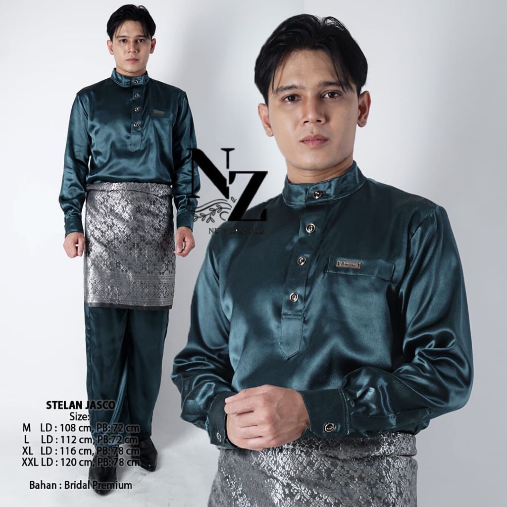 BAJU MELAYU PRIA MODERN / STELAN TELUK BELANGA / STELAN BAJU KURUNG MELAYU / BAJU PRIA KONDANGAN / S