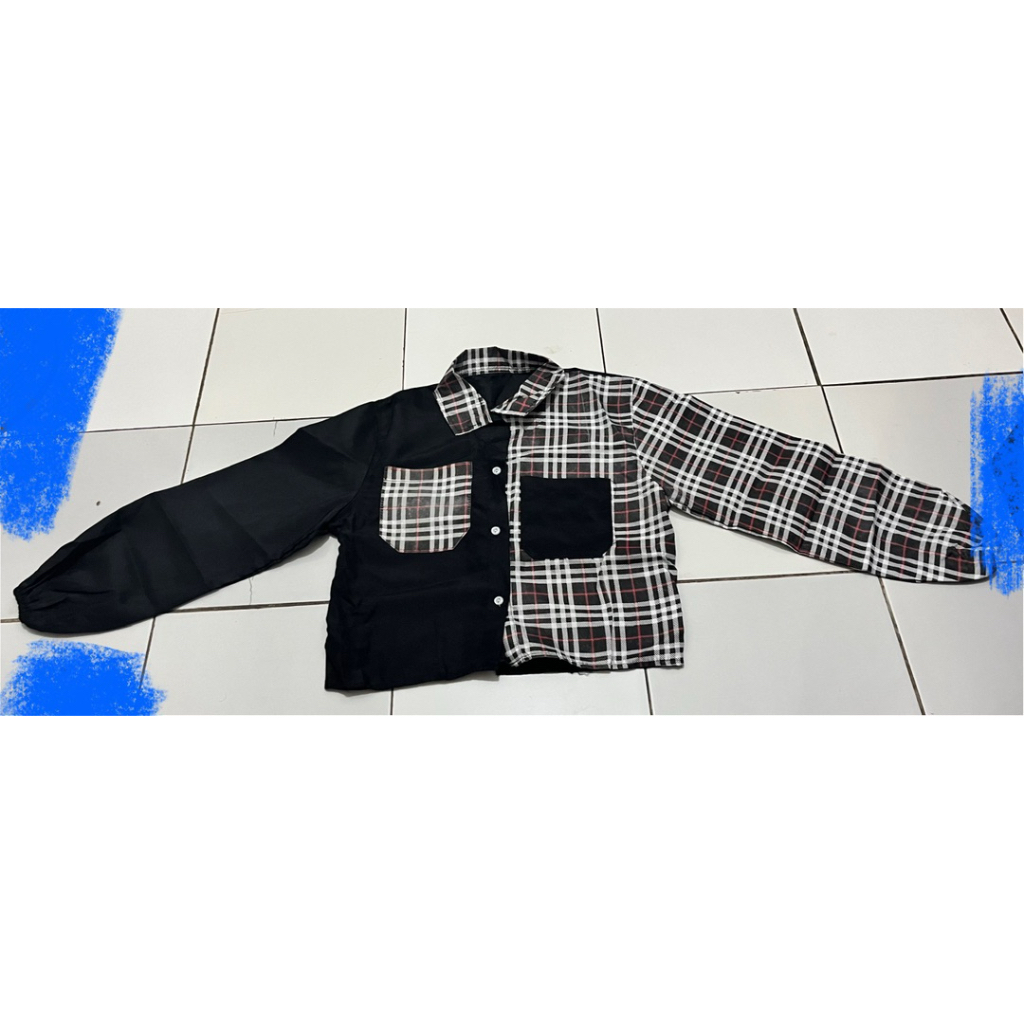 preloved kemeja crop two tone