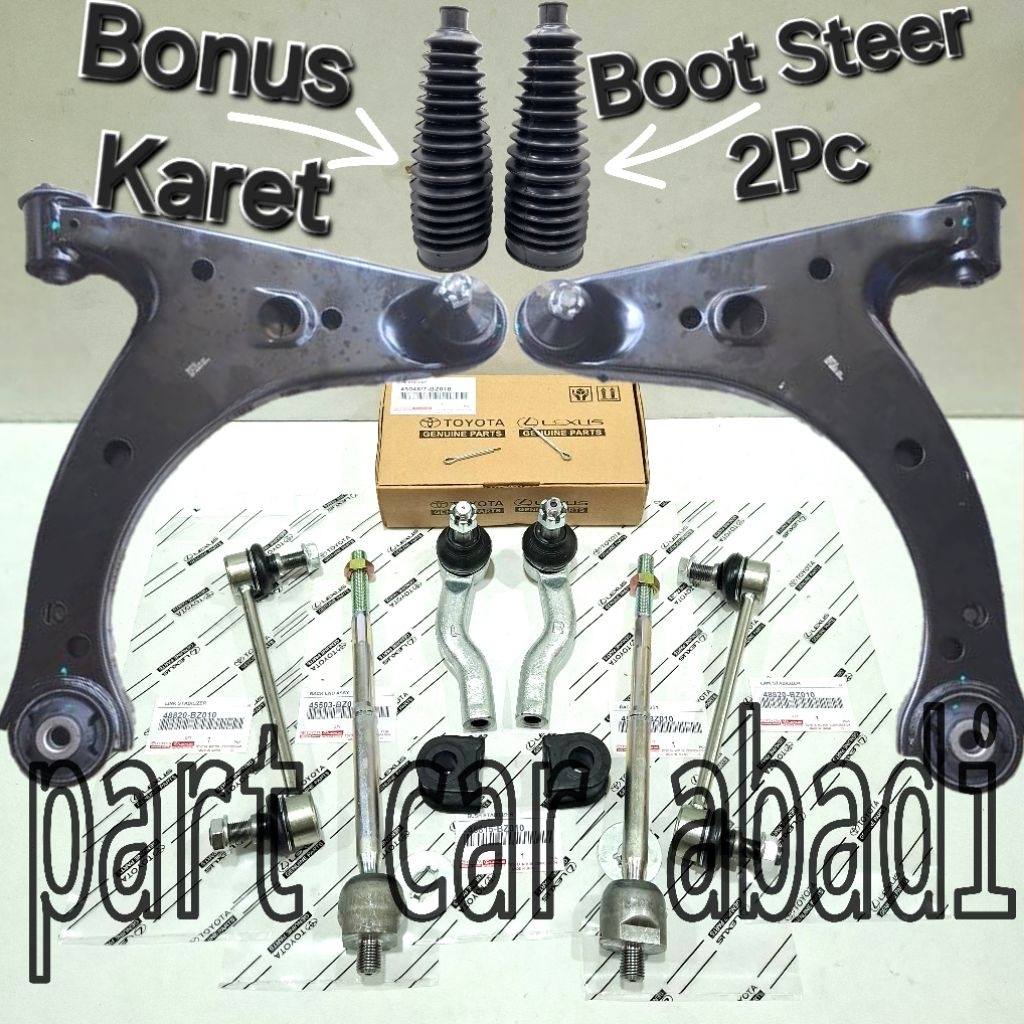 Paket Lower Arm Front Sayap Depan Dan Kaki kaki Komplit Tie Rod Rack End Link Stabil karet Toyota Av
