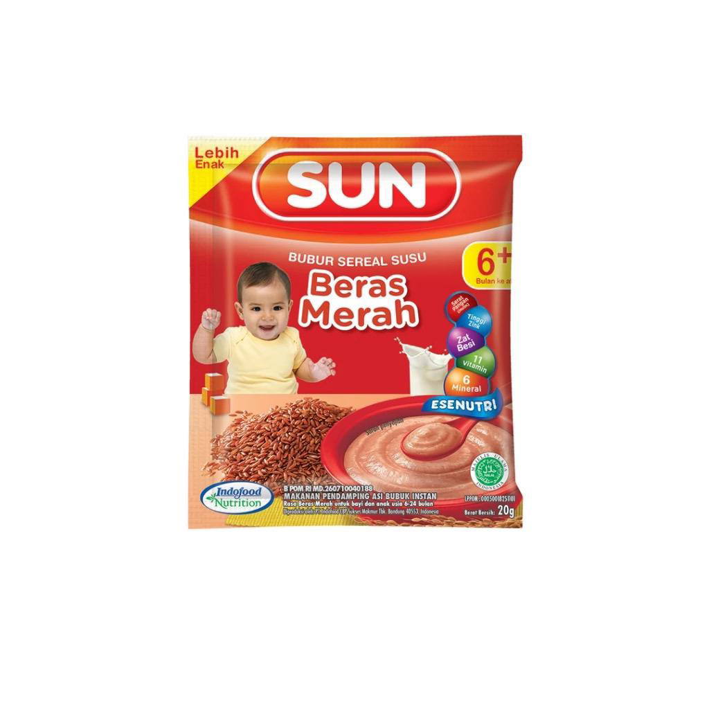 SUN Bubur Bayi 6+ Beras Merah 1 Renteng (10 x 20Gr)