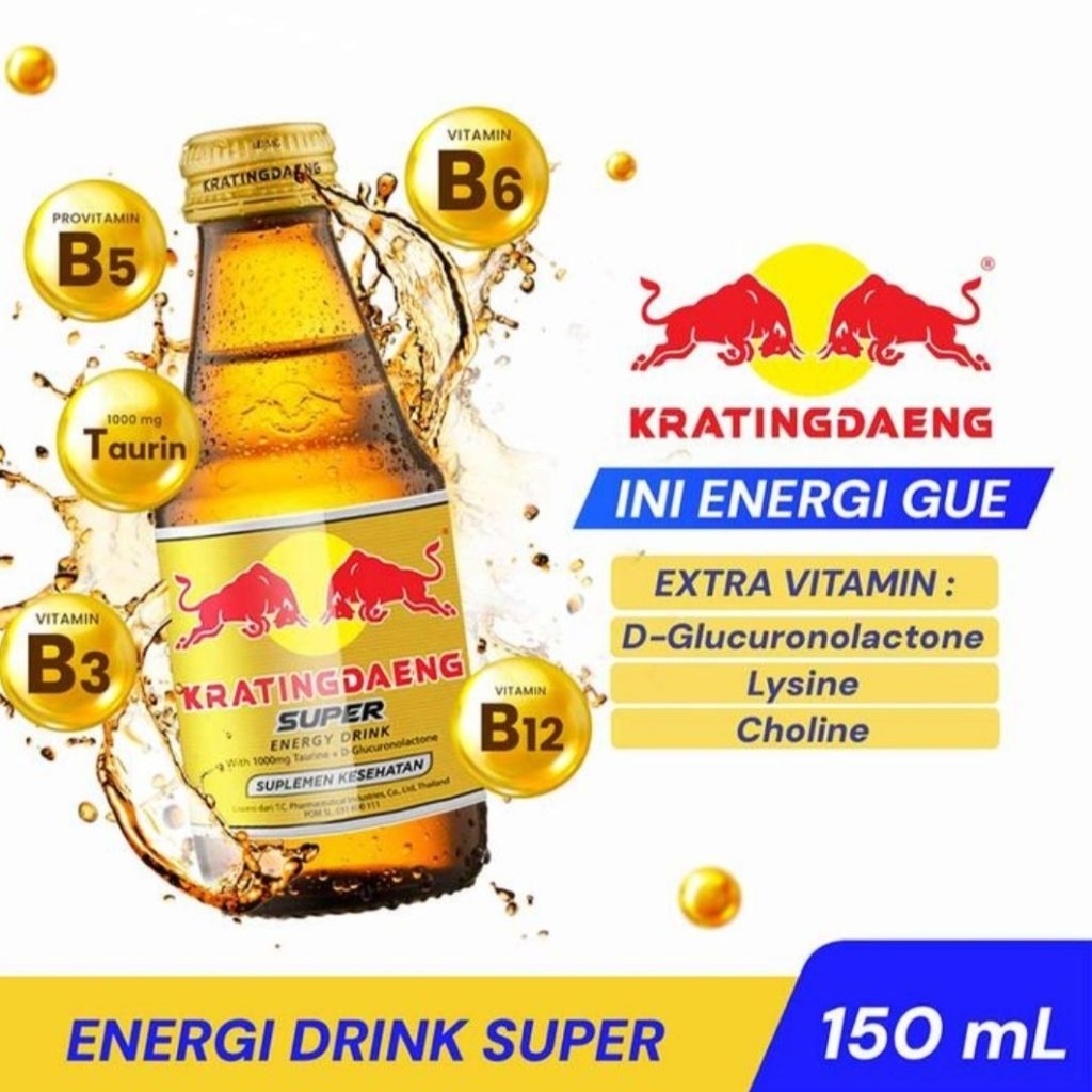 

[ 1 Pack - 10 Pcs ] Kratingdaeng Super 150 mL