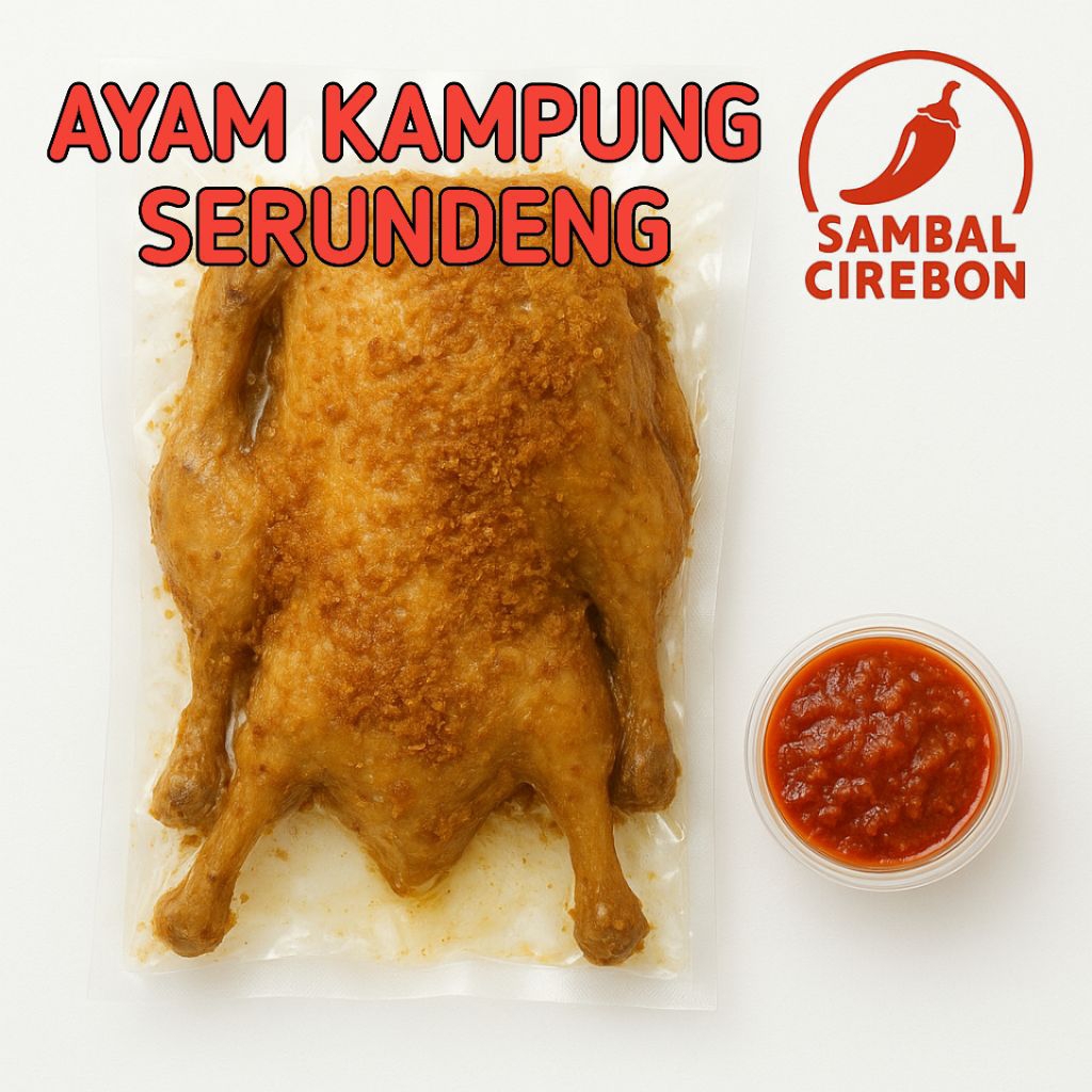 

AYAM KAMPUNG SERUNDENG UNGKEP frozen BONUS SAMBAL khas cirebon enak gurih mantap jeh