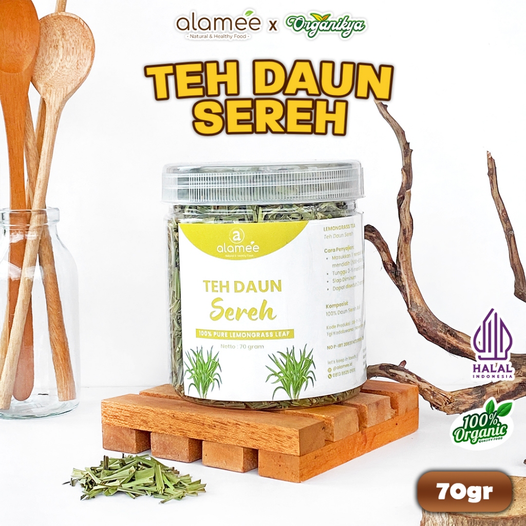 

ALAMEE Lemongrass Leaf Tea Teh Daun Sereh Organik Kering Dried 70gr organikya