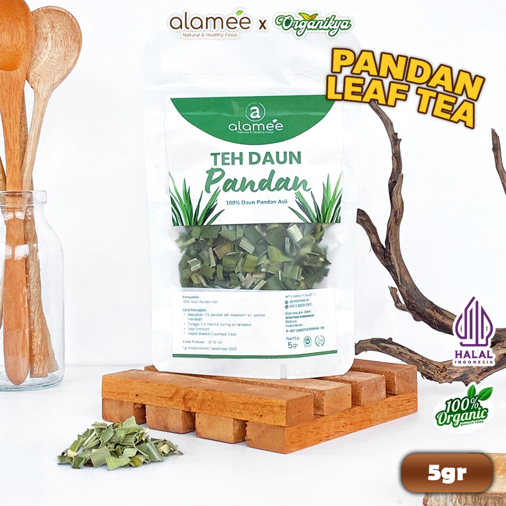 

Teh Daun Pandan Kering Leaf Tea Organik Alami Minuman Herbal Siap Minum Seduh 5 Gr organikya