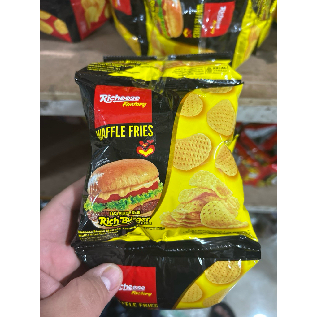 

richeese Waffle fries snack burger keju rtg
