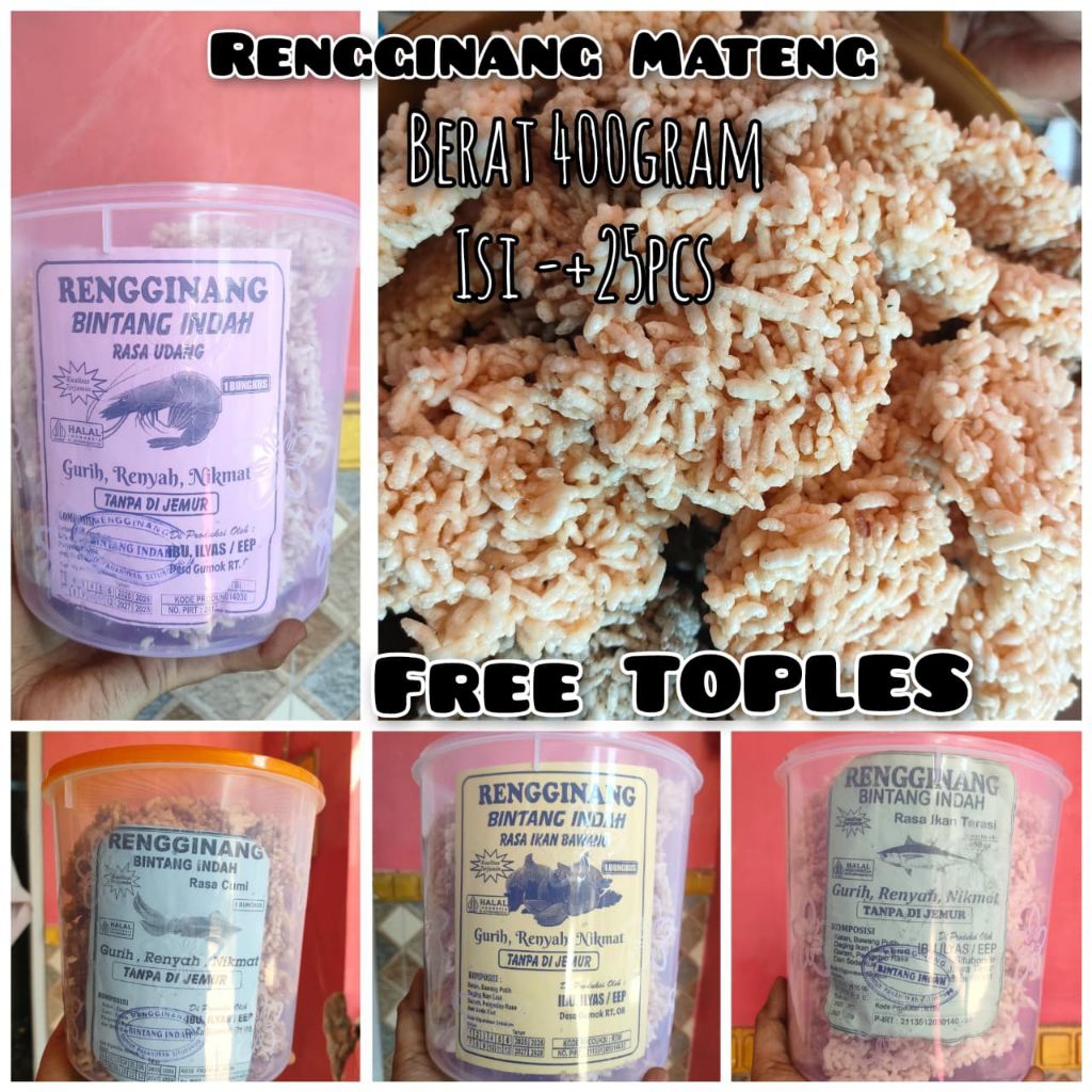 

RENGGINANG MATENG BINTANG INDAH / RENGGINANG MATENG / RENGGINANG MATENG KHAS SITUBONDO / RENGGINANG TANPA DIJEMUR / RENGGINANG TERLARIS
