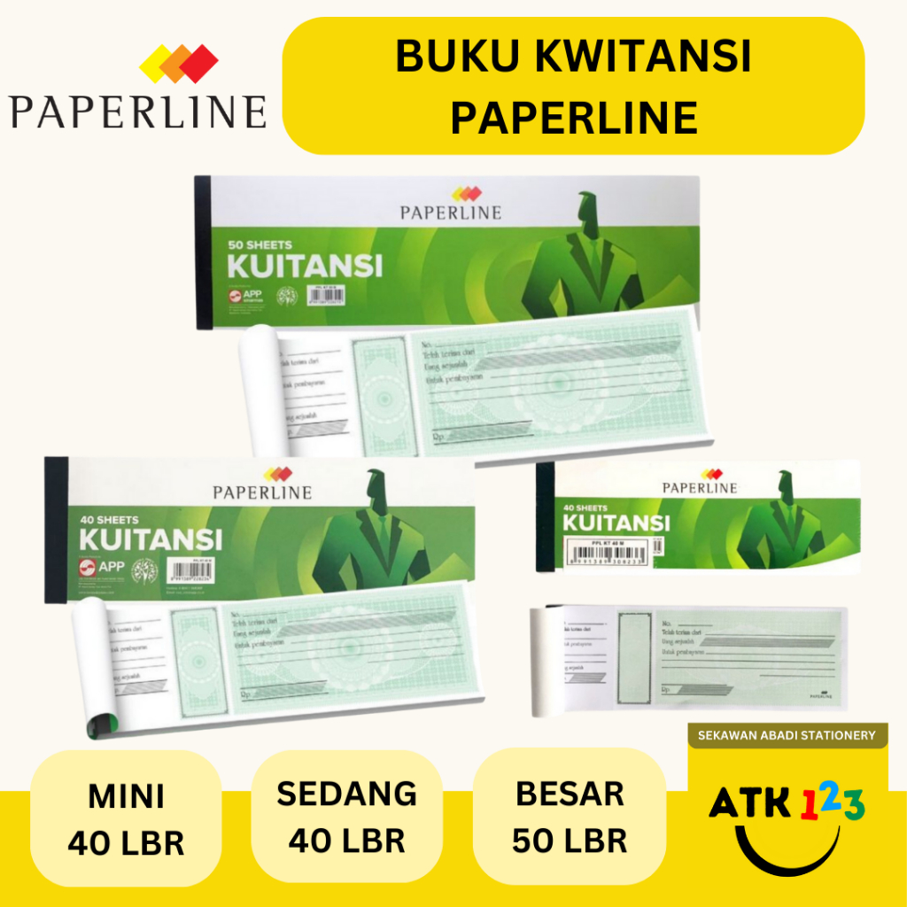 

PAPERLINE Buku Kwitansi Besar / Sedang / Kecil Merk Paperline Kuitansi