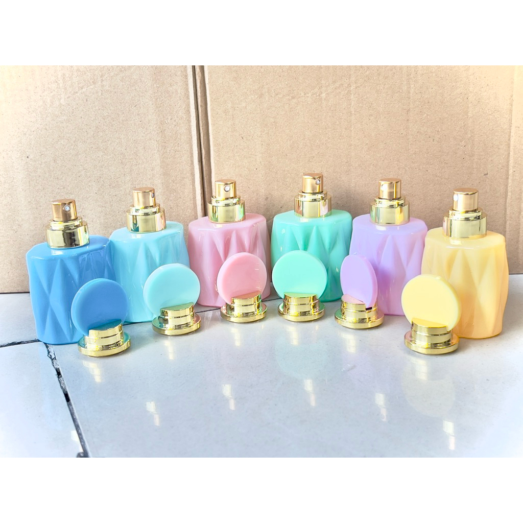 Botol Parfume Spray Kaca Elegant Berlian Arabian Diamond Woman Style Tutup Gold Warna Warni 30ml