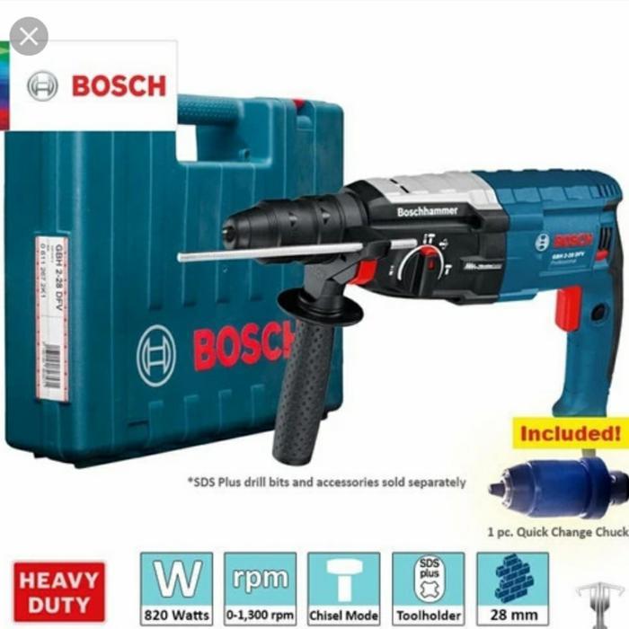 Bosch GBH 2-28 DFV Rotary Hammer Drill SDS Plus 28mm Mesin Bor Beton BOSCH