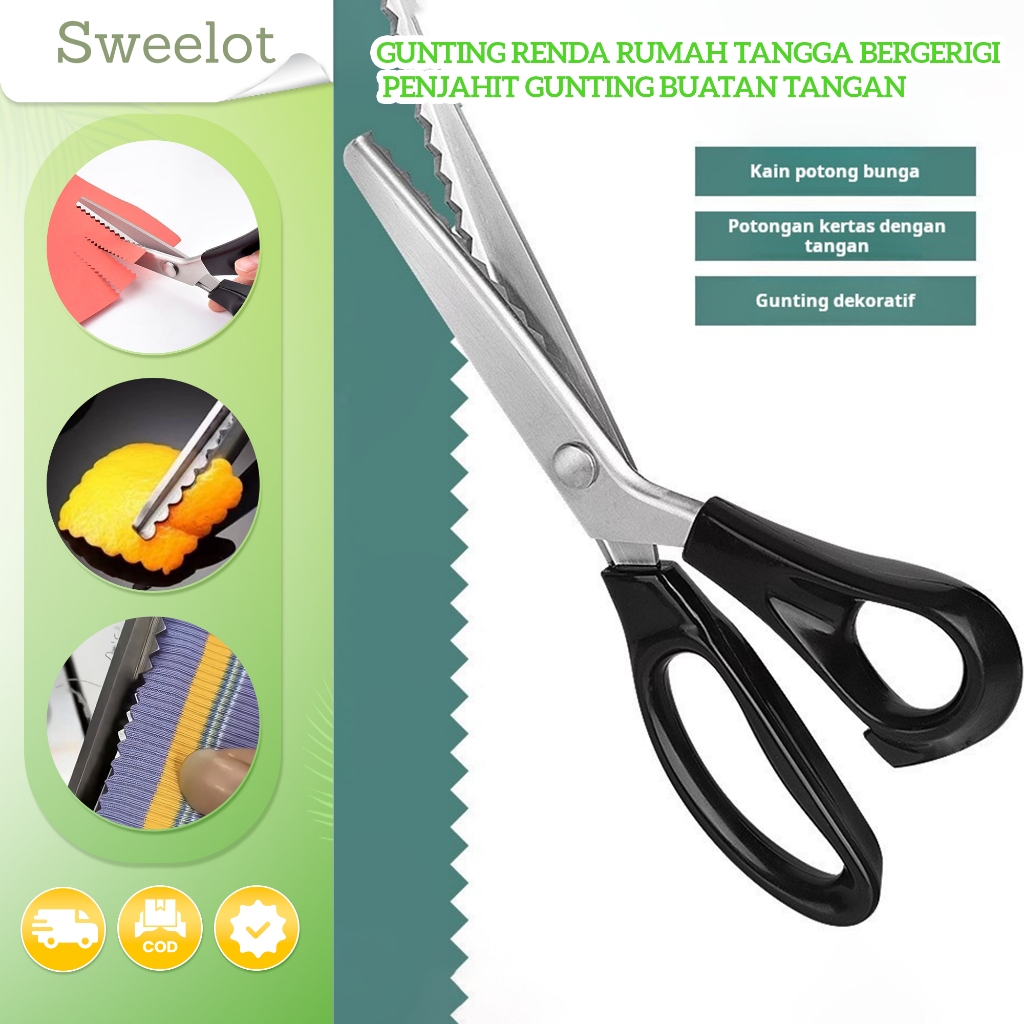 

Gunting Renda Bergerigi Alat Pemotong Dekoratif Buatan Tangan Kreatif untuk DIY Perlengkapan Kerajinan